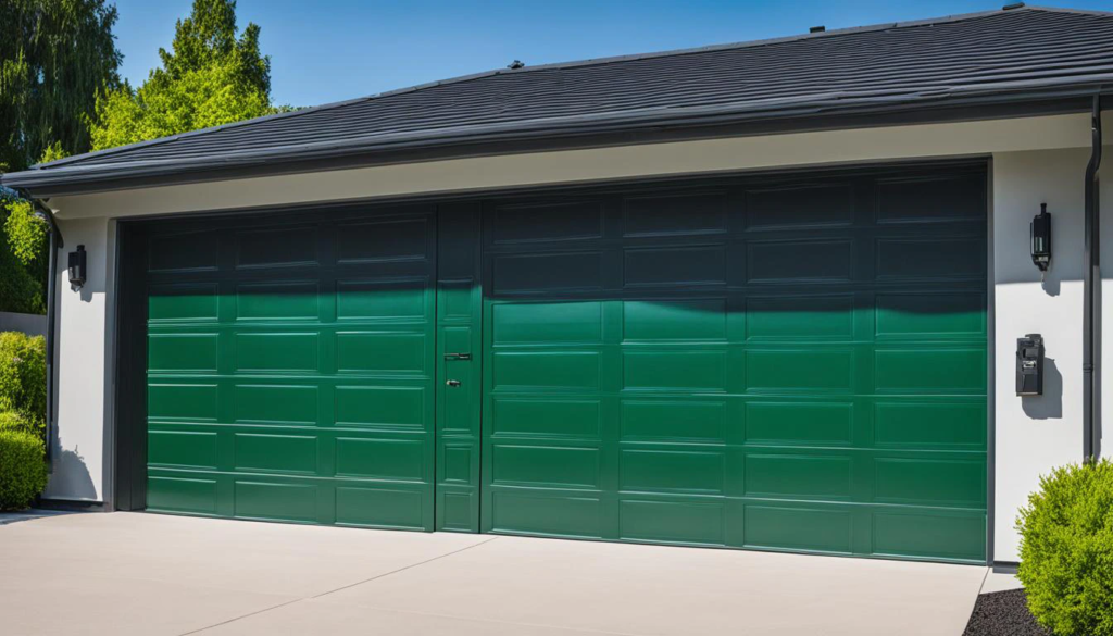 A modern, insulated garage door installed on a Seattle home, designed for energy efficiency and durability.